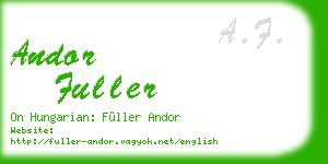andor fuller business card